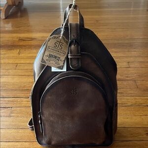 STS Ranchwear Brown Leather Backpack with Front Pocket BRAND NEW
